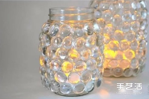 玻璃罐廢物利用手工制作情人節(jié)浪漫燭臺(tái)小夜燈 -  itrip.net.cn