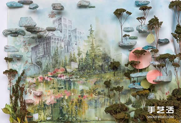 似畫不是畫：混合材質(zhì)DIY奇幻華麗的立體山水畫 -  itrip.net.cn