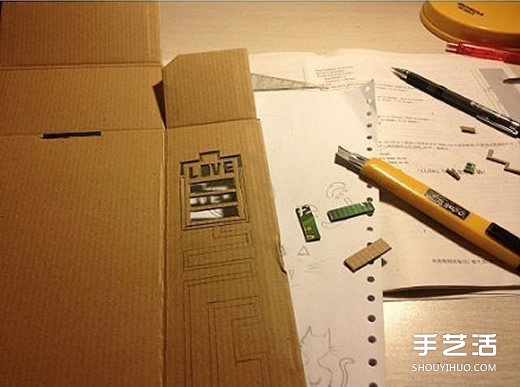 紙箱廢物利用DIY燈罩 紙箱燈罩手工制作教程 -  itrip.net.cn