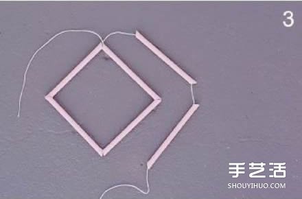吸管廢物利用小制作 DIY立體菱形裝飾掛件 -  itrip.net.cn