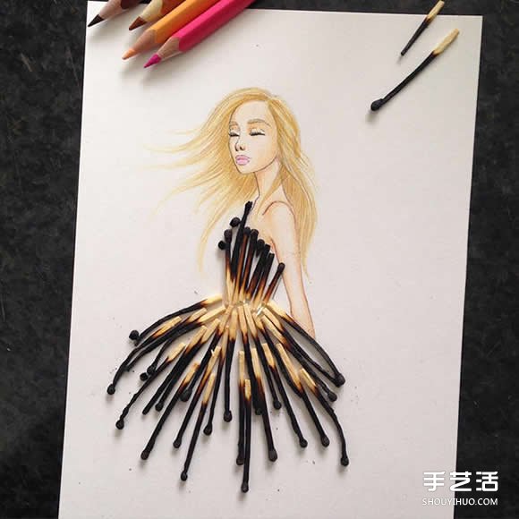 插畫家利用生活用品DIY制作畫中人的美麗服飾 -  itrip.net.cn