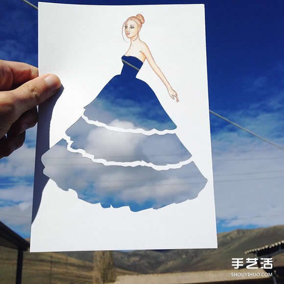 插畫家利用生活用品DIY制作畫中人的美麗服飾 -  itrip.net.cn