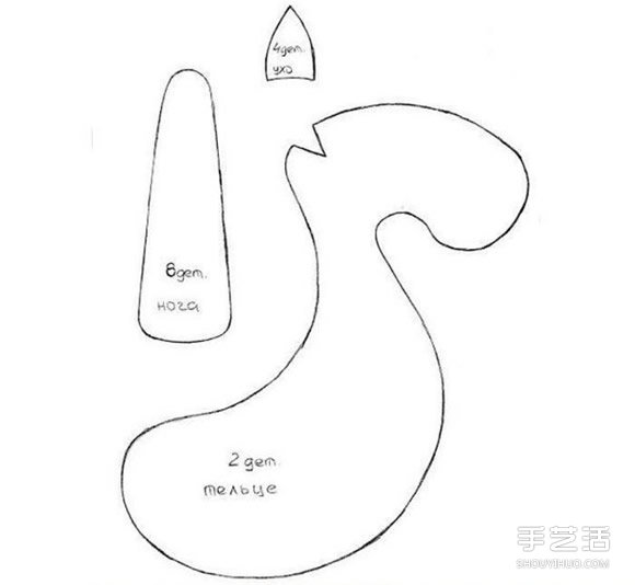 布藝馬手工制作帶圖紙 毛絨玩具馬DIY圖解 -  itrip.net.cn