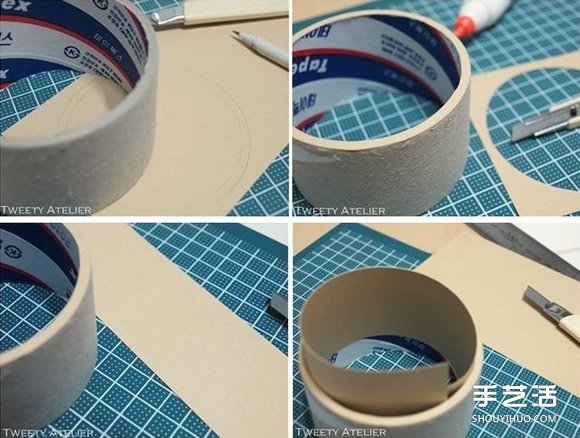 透明膠帶紙筒廢物利用 DIY制作漂亮的收納盒 -  itrip.net.cn
