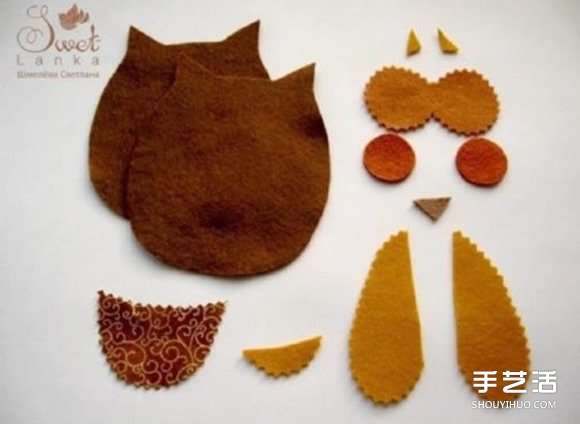 不織布貓頭鷹掛件DIY 貓頭鷹掛飾布藝制作教程 -  itrip.net.cn