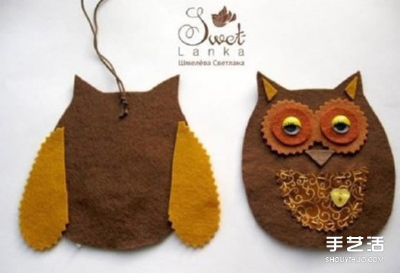 不織布貓頭鷹掛件DIY 貓頭鷹掛飾布藝制作教程 -  itrip.net.cn