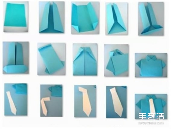 配領(lǐng)帶的短袖襯衫折紙 短袖襯衫和領(lǐng)帶的折法 -  itrip.net.cn