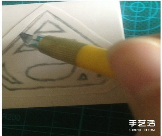 超人圖案橡皮圖章的手工制作圖解教程 -  itrip.net.cn