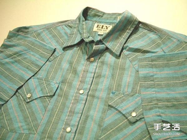 破舊襯衫廢物利用DIY手工制作紳士貓項(xiàng)圈 -  itrip.net.cn