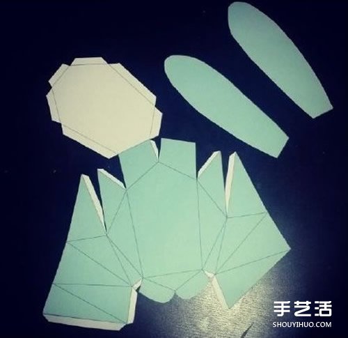 折紙立體兔頭的方法 立體兔子的頭的折法圖解 -  itrip.net.cn