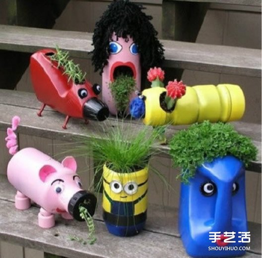 如何用塑料瓶制作花盆 廢舊塑料瓶DIY花盆圖解 -  itrip.net.cn