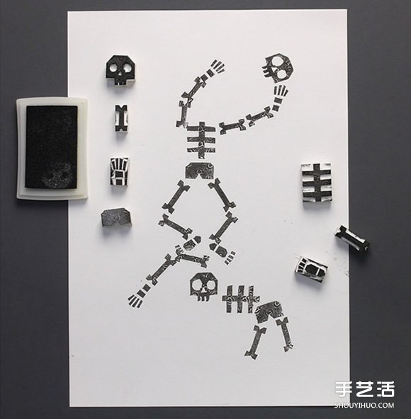 可以任意組合的骷髏小人橡皮章DIY圖解教程 -  itrip.net.cn