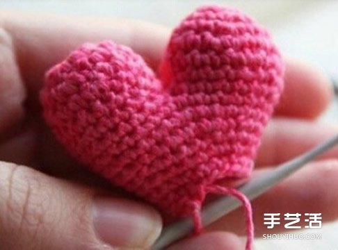 鉤針愛心圖解教程 立體愛心鉤針制作步驟圖 -  itrip.net.cn
