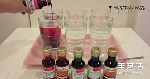 利用虹吸原理DIY制作彩虹玫瑰花的方法教程 -  itrip.net.cn