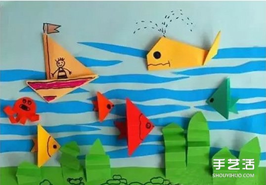 幼兒折紙海底世界的方法 海底世界的折法圖解 -  itrip.net.cn