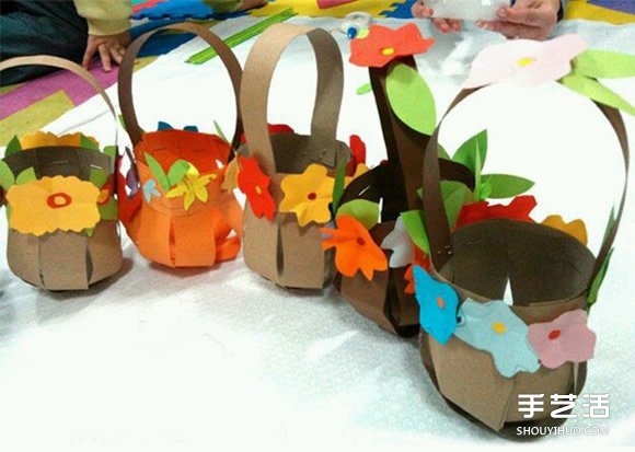 幼兒小花籃折紙的折法 小花籃的制作過程圖解 -  itrip.net.cn