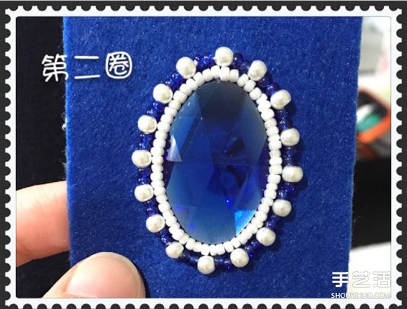 珠繡寶石胸針制作教程 珠繡藍寶石胸針DIY方法 -  itrip.net.cn
