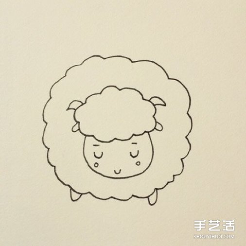 睡覺的小綿羊簡筆畫的畫法教程 包括上色步驟 -  itrip.net.cn