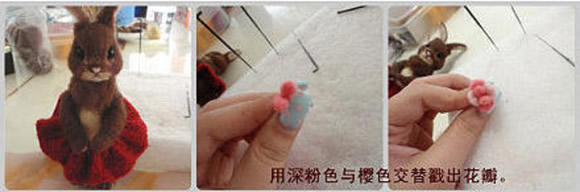 如何制作羊毛氈兔子 毛絨兔子羊毛氈DIY教程 -  itrip.net.cn