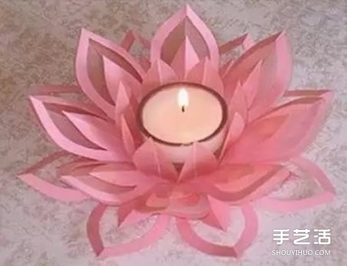 蓮花燭臺的制作方法 剪紙制作蓮花燭臺圖解 -  itrip.net.cn