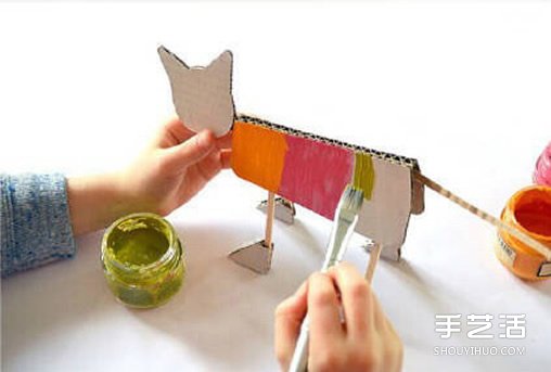 站立的小貓手工制作 幼兒制作小貓的方法教程 -  itrip.net.cn