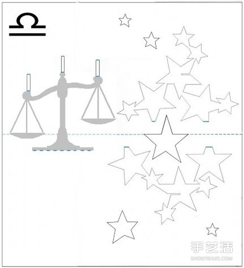 星座賀卡：立體天秤座生日賀卡的做法帶圖紙 -  itrip.net.cn