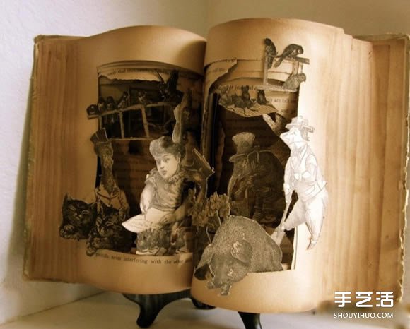 經(jīng)典書籍上的雕塑作品 藝術(shù)般的立體紙雕圖片 -  itrip.net.cn