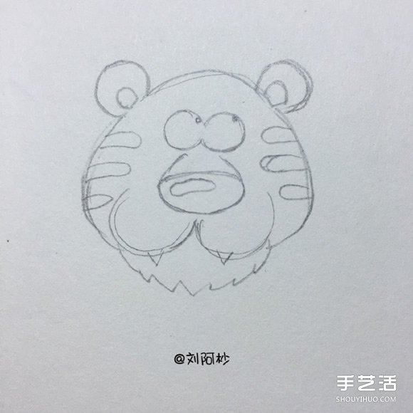 卡通老虎先生簡筆畫畫法 簡筆畫卡通老虎圖片 -  itrip.net.cn
