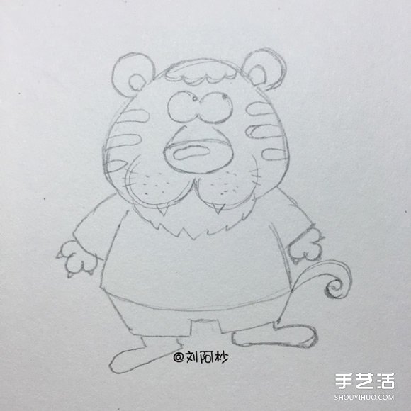 卡通老虎先生簡筆畫畫法 簡筆畫卡通老虎圖片 -  itrip.net.cn