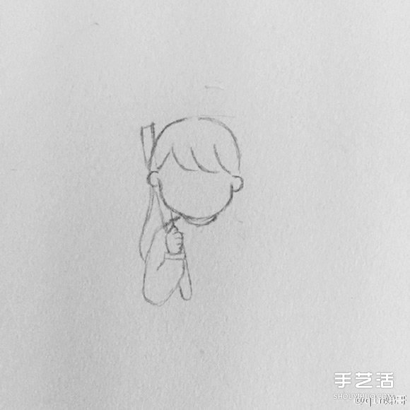 雨中打傘的小女孩簡筆畫畫法圖片教程 -  itrip.net.cn