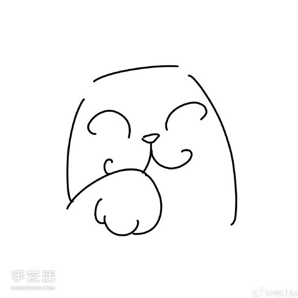 愛(ài)幻想的彩色貓咪簡(jiǎn)筆畫(huà)的畫(huà)法圖片教程 -  itrip.net.cn