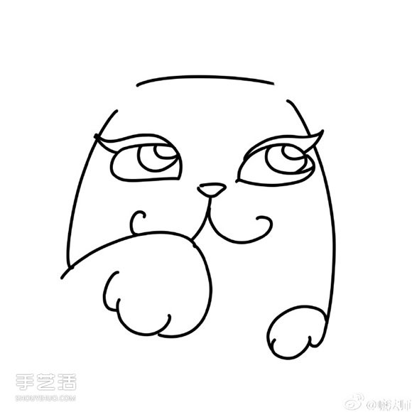 愛(ài)幻想的彩色貓咪簡(jiǎn)筆畫(huà)的畫(huà)法圖片教程 -  itrip.net.cn