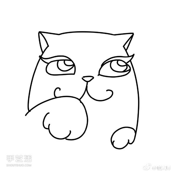 愛(ài)幻想的彩色貓咪簡(jiǎn)筆畫(huà)的畫(huà)法圖片教程 -  itrip.net.cn