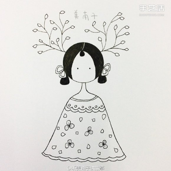 美麗女孩彩鉛畫(huà)的畫(huà)法 彩色鉛筆畫(huà)女孩教程 -  itrip.net.cn