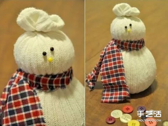 襪子雪人的制作方法 襪子娃娃雪人DIY步驟圖解 -  itrip.net.cn