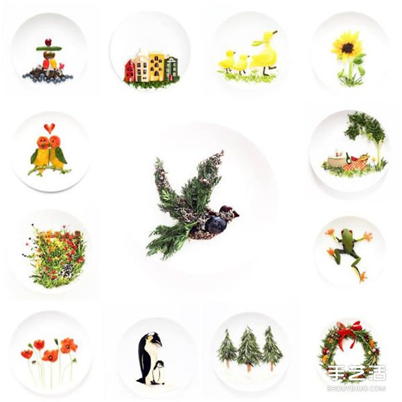 盤子上的藝術(shù)創(chuàng)作 創(chuàng)意DIY讓食材擺出美麗圖案 -  itrip.net.cn