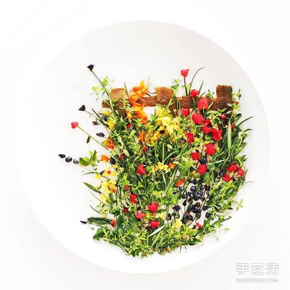 盤子上的藝術(shù)創(chuàng)作 創(chuàng)意DIY讓食材擺出美麗圖案 -  itrip.net.cn