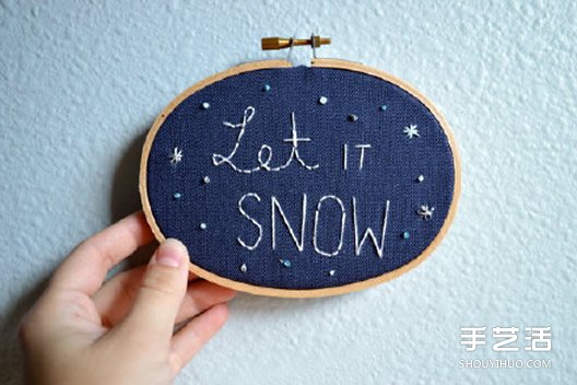 圖案以文字為主的小清新刺繡作品圖片 -  itrip.net.cn