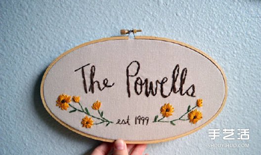 圖案以文字為主的小清新刺繡作品圖片 -  itrip.net.cn