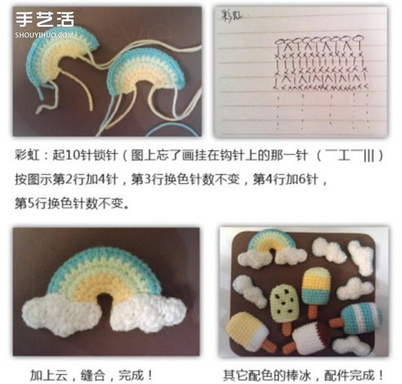 鉤針風(fēng)鈴制作教程 可愛風(fēng)鈴鉤針編織針法圖解 -  itrip.net.cn