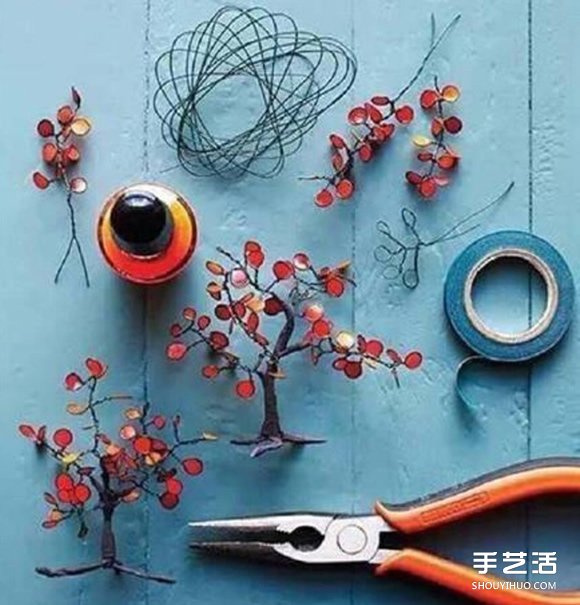 裝飾樹(shù)模型DIY制作 所用材料是鐵絲和指甲油 -  itrip.net.cn