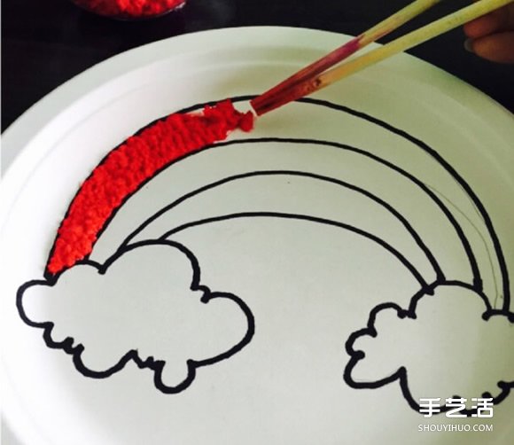 一次性餐盤畫彩虹 創(chuàng)意幼兒園餐盤畫制作方法 -  itrip.net.cn