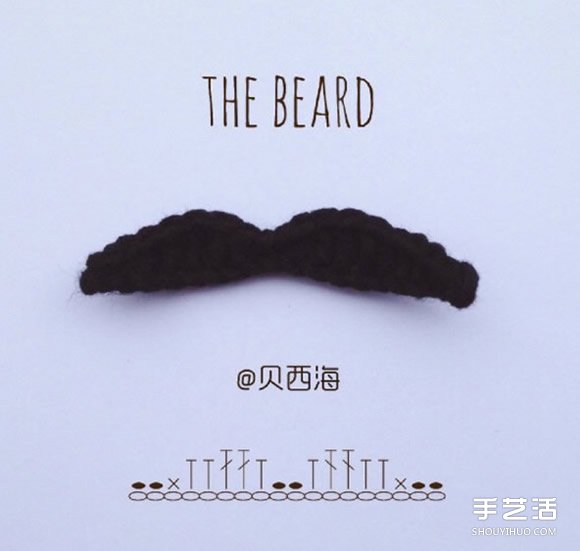 鉤針編織胡子和嘴唇的圖紙 有點(diǎn)搞怪的感覺 -  itrip.net.cn