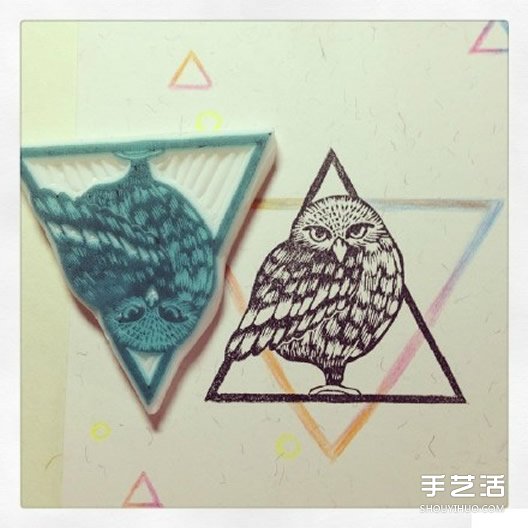 可愛清新的貓咪、鳥兒和花草橡皮章圖案素材 -  itrip.net.cn