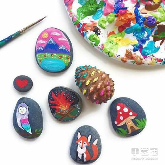 可愛手繪鵝卵石圖片 讓石頭變廢為寶的藝術 -  itrip.net.cn
