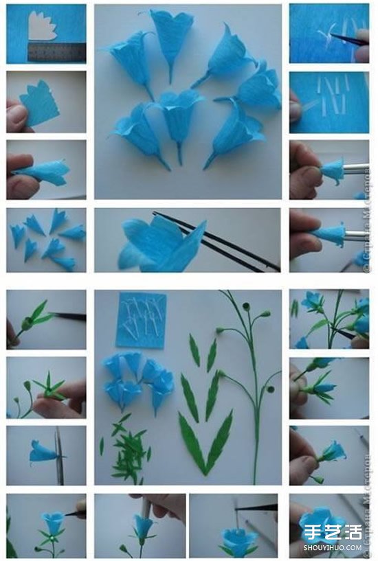 皺紋紙花的折法圖解 如何用皺紋紙做花的步驟 -  itrip.net.cn