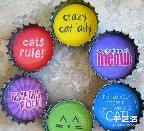 可愛(ài)漂亮的瓶蓋畫(huà)圖片 金屬瓶蓋變廢為寶畫(huà)畫(huà) -  itrip.net.cn