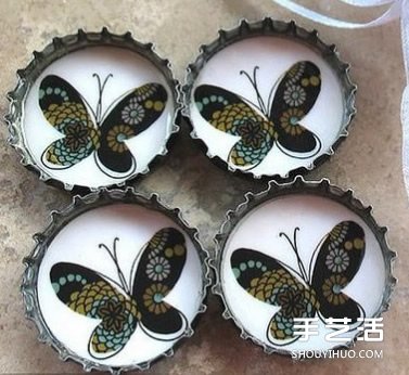 可愛(ài)漂亮的瓶蓋畫(huà)圖片 金屬瓶蓋變廢為寶畫(huà)畫(huà) -  itrip.net.cn