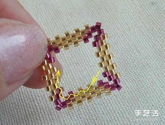 方形串珠飾品DIY教程 手工串珠寶石飾品制作 -  itrip.net.cn