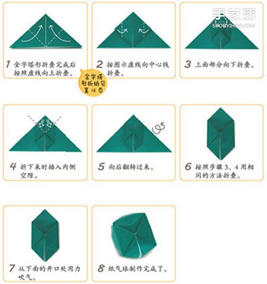 手工折紙氣球教程 兒童折紙氣球的折法圖解 -  itrip.net.cn